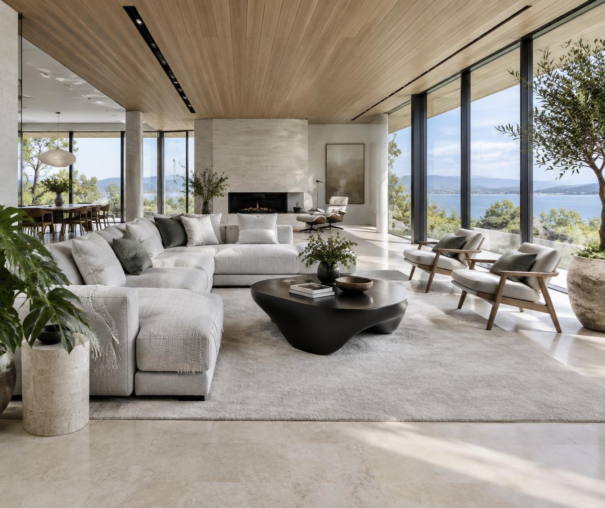 Thoughtfully furnished contemporary living room
